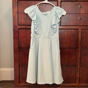 Nickie Lew Girls blue ruffle dress
